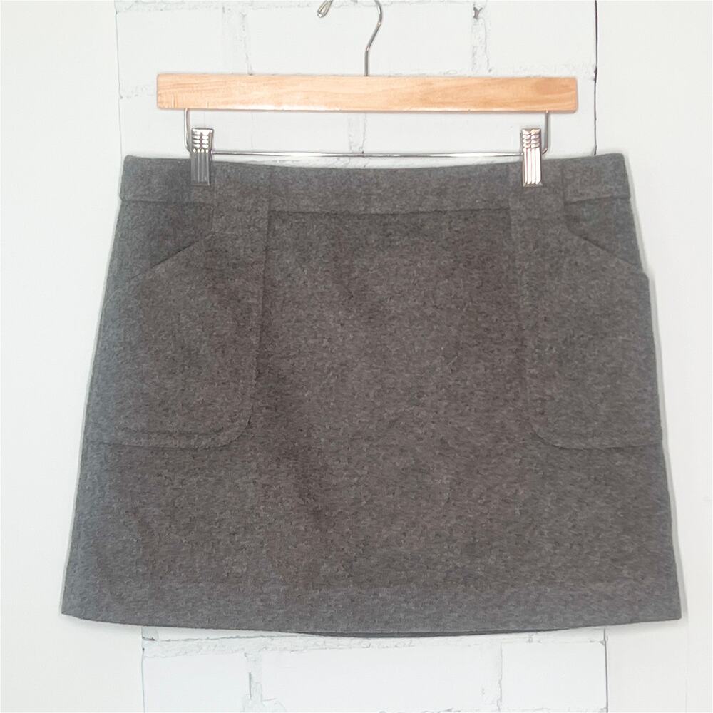 J.Crew Felted Wool Cashmere Patch Pocket Mini Skirt Size 10